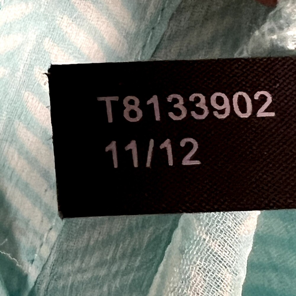The Limited Sz S Sheer Blouse 3/4 Balloon Sleeve Pale Blue Striped Buttons - Picture 7 of 12